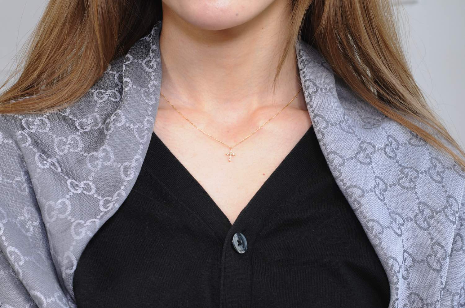 トゥー プライ 625 シマー ダイヤモンド クロス ネックレス 18金,two ply Shimmer Diamond Cross Necklace K18