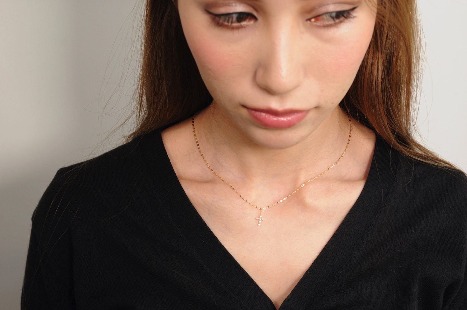 トゥー プライ 626 シマー ダイヤモンド クロス チャーム 18金,two ply Shimmer Diamond Cross Charm K18