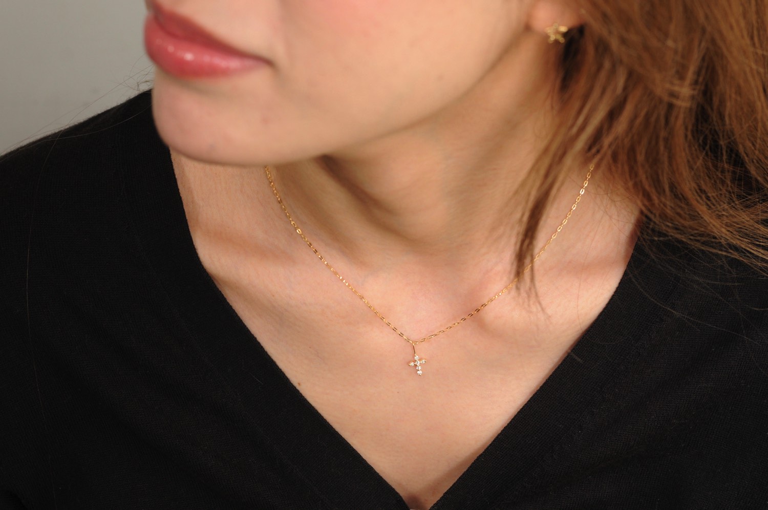 トゥー プライ 626 シマー ダイヤモンド クロス チャーム 18金,two ply Shimmer Diamond Cross Charm K18