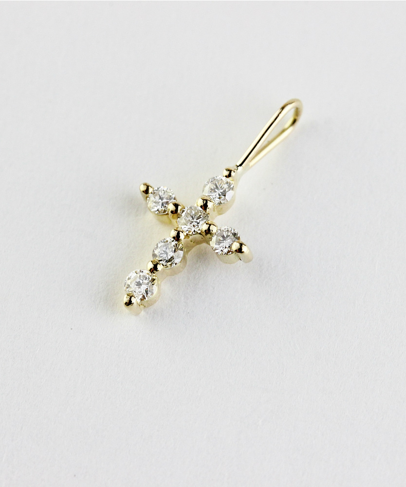 トゥー プライ 626 シマー ダイヤモンド クロス チャーム 18金,two ply Shimmer Diamond Cross Charm K18