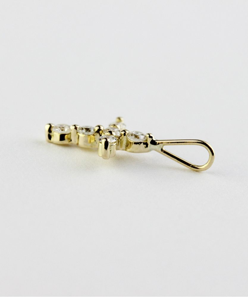 トゥー プライ 626 シマー ダイヤモンド クロス チャーム 18金,two ply Shimmer Diamond Cross Charm K18