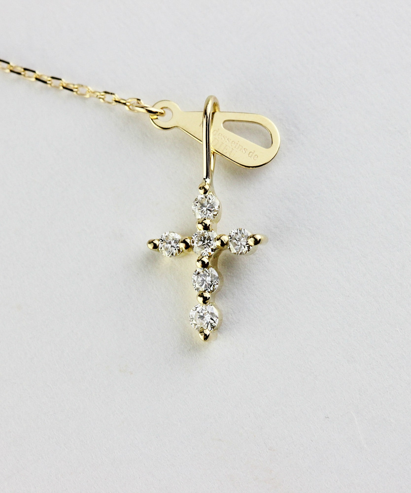 トゥー プライ 626 シマー ダイヤモンド クロス チャーム 18金,two ply Shimmer Diamond Cross Charm K18