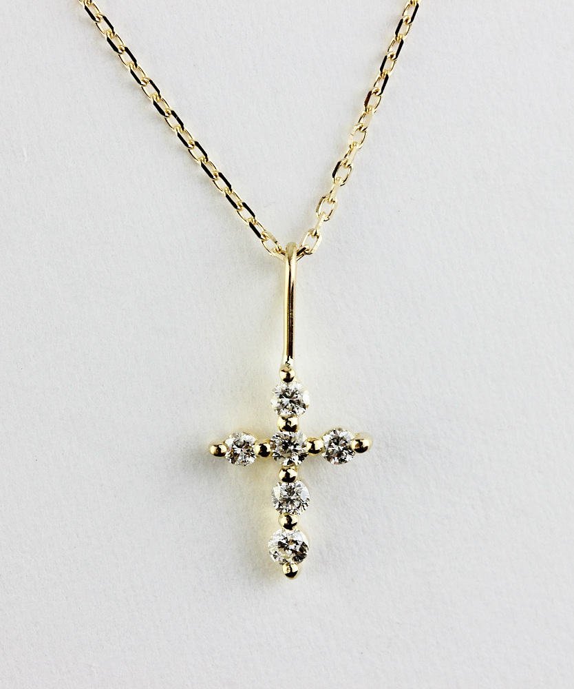 トゥー プライ 626 シマー ダイヤモンド クロス チャーム 18金,two ply Shimmer Diamond Cross Charm K18