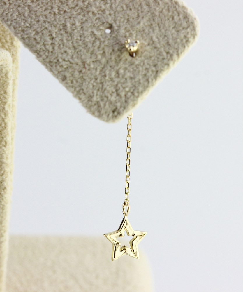 two ply 633 Shooting Star Stud Earrings Back K18YG/トゥー プライ ...