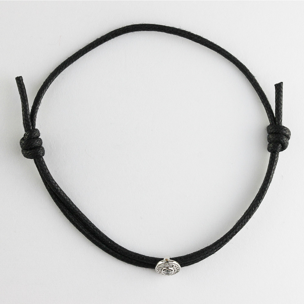 トゥー プライ 636 ラジアル パターン ワックスコード 紐ブレスレット シルバー925,two ply Radial Pattern Wax Cord Bracelet Silver