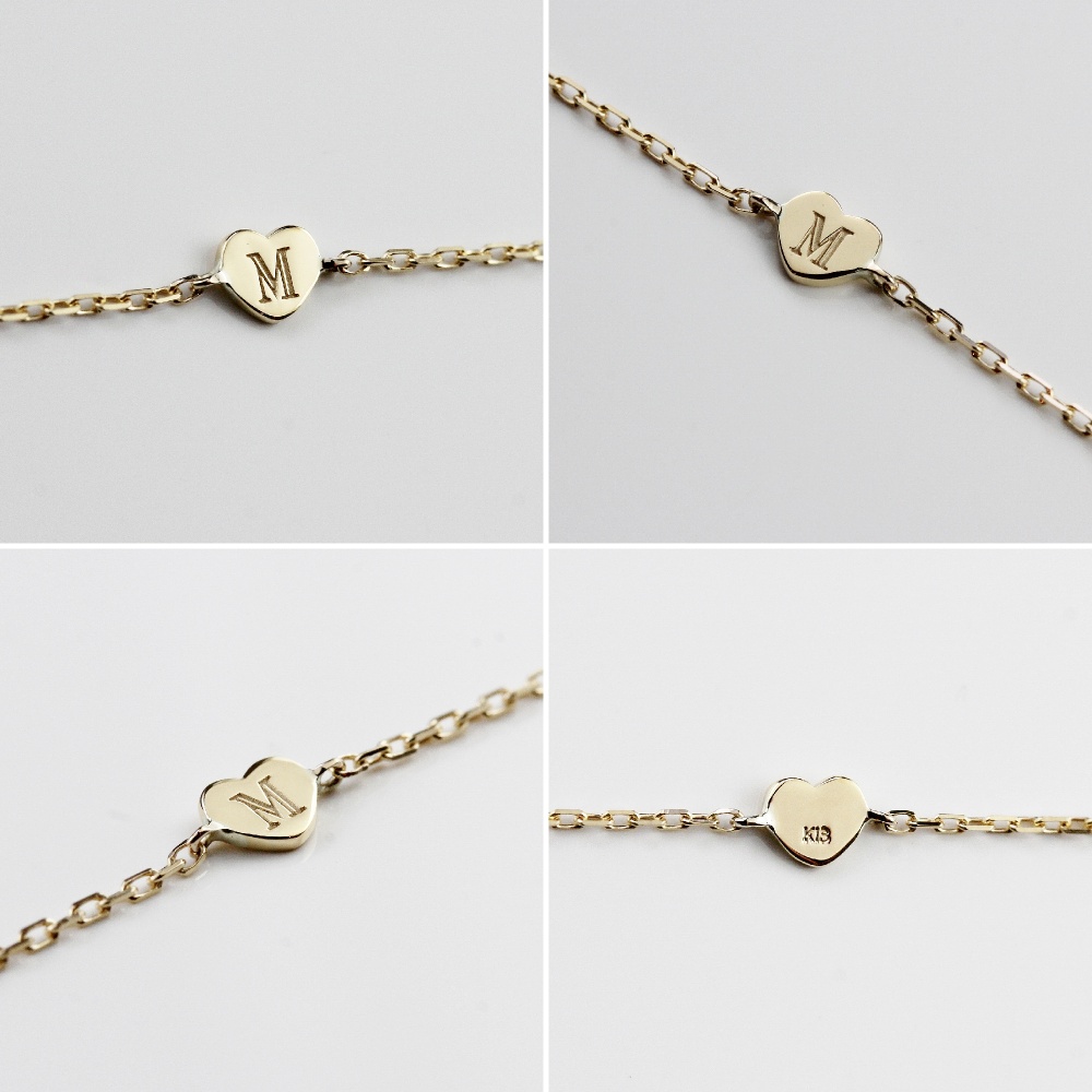 トゥー プライ 643 トゥット アモーレ ハート 華奢 ブレスレット 18金,two ply Tutto Amore Heart Bracelet K18