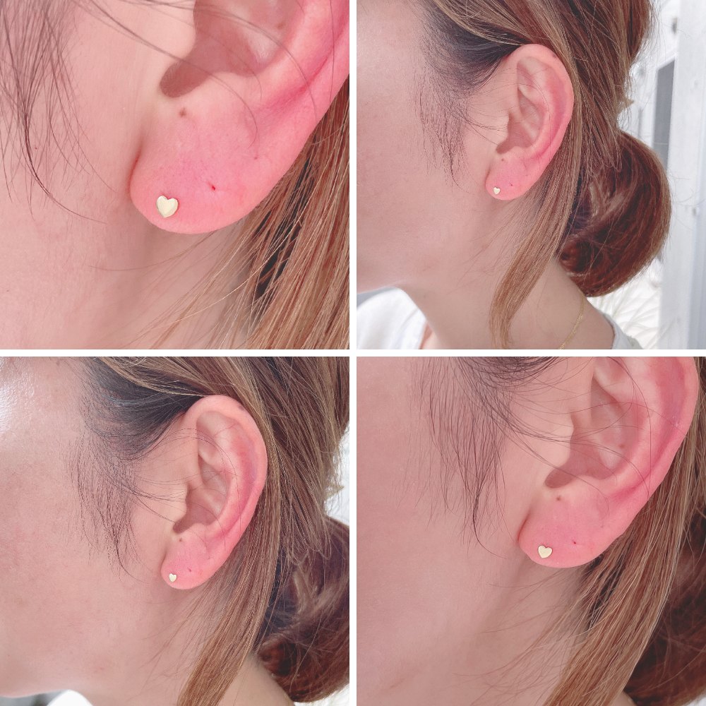 トゥー プライ 644 トゥット アモーレ ハート 華奢 ピアス 片耳 イニシャル 18金,two ply Tutto Amore Heart Stud Earring K18