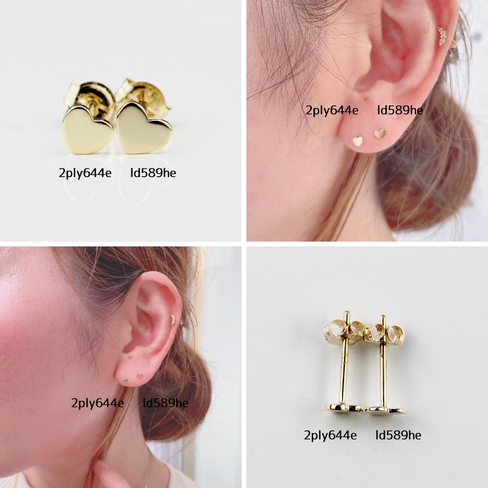 トゥー プライ 644 トゥット アモーレ ハート 華奢 ピアス 片耳 イニシャル 18金,two ply Tutto Amore Heart Stud Earring K18