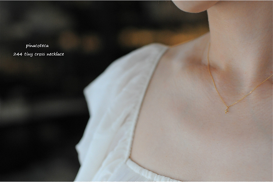 ピナコテーカ 244 タイニー クロス 華奢ネックレス 18金,pinacoteca Tiny Cross necklace K18