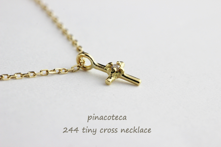 ピナコテーカ 244 タイニー クロス 華奢ネックレス 18金,pinacoteca Tiny Cross Necklace K18