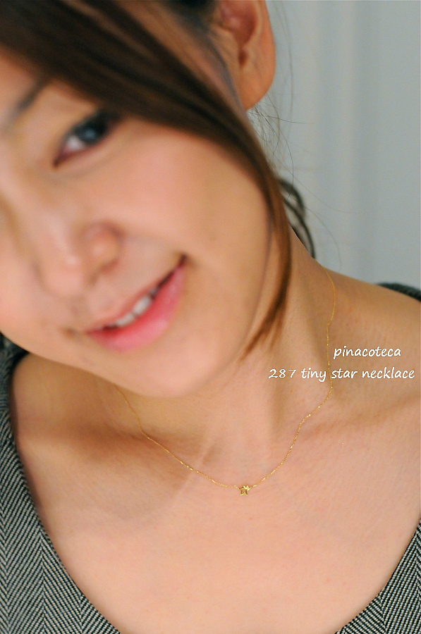 pinacoteca 287 Tiny Star Diamond Necklace,ピナコテーカ タイニー オープンスター, 一粒ダイヤモンド ネックレス,華奢 スター ネックレス ゴールド