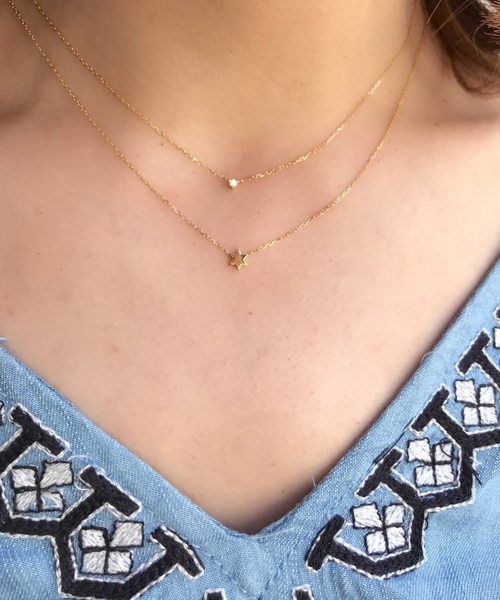 pinacoteca 321 Tiny Diamond Necklace K18,ピナコテーカ 一粒ダイヤ 華奢ネックレス 18金 重ね付け