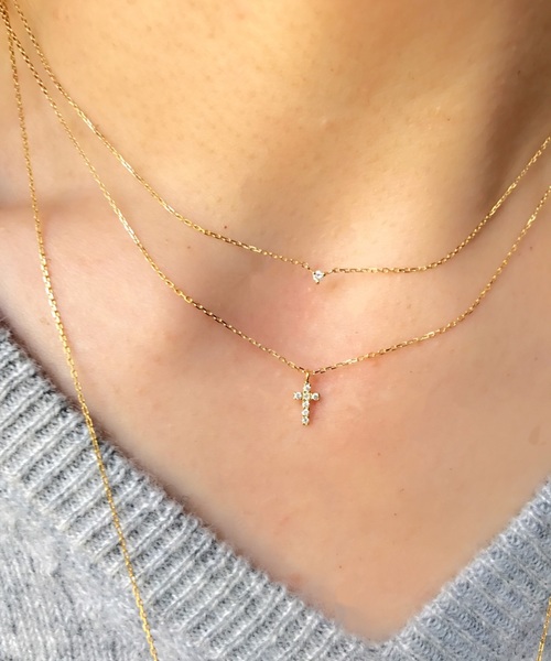 pinacoteca 321 Tiny Diamond Necklace K18,ピナコテーカ 一粒ダイヤ 華奢ネックレス 18金 重ね付け