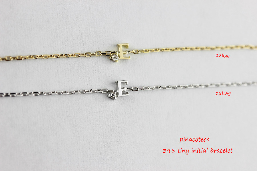 pinacoteca 345 タイニー イニシャル 一粒ダイヤ ブレスレット K18,Tiny Initial Bracelet 18金 ピナコテーカ