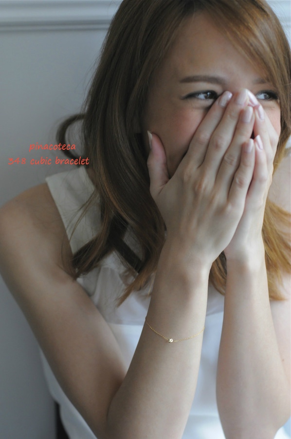 ピナコテーカ 348 キュービック 立体 四角 スクエア 華奢ブレスレット 18金,pinacoteca Cubic Bracelet K18