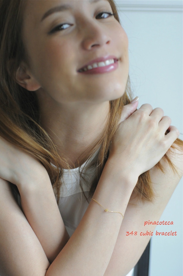 ピナコテーカ 348 キュービック 立体 四角 スクエア 華奢ブレスレット 18金,pinacoteca Cubic Bracelet K18