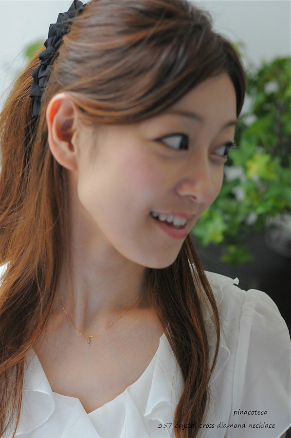 pinacoteca 357 Crystal Cross Diamond Necklace K18,華奢ネックレス クロス ダイヤモンド 18金,重ね付け ネックレス ピナコテーカ