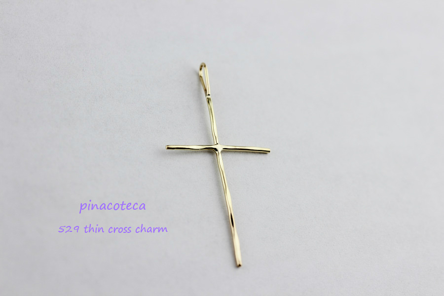 ピナコテーカ 529 シン クロス ハンドメイド チャーム 18金 ペンダントトップ,pinacoteca 529 Thin Cross Handmade Charm K18