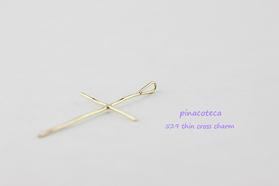 ピナコテーカ 529 シン クロス ハンドメイド チャーム 18金 ペンダントトップ,pinacoteca 529 Thin Cross Handmade Charm K18