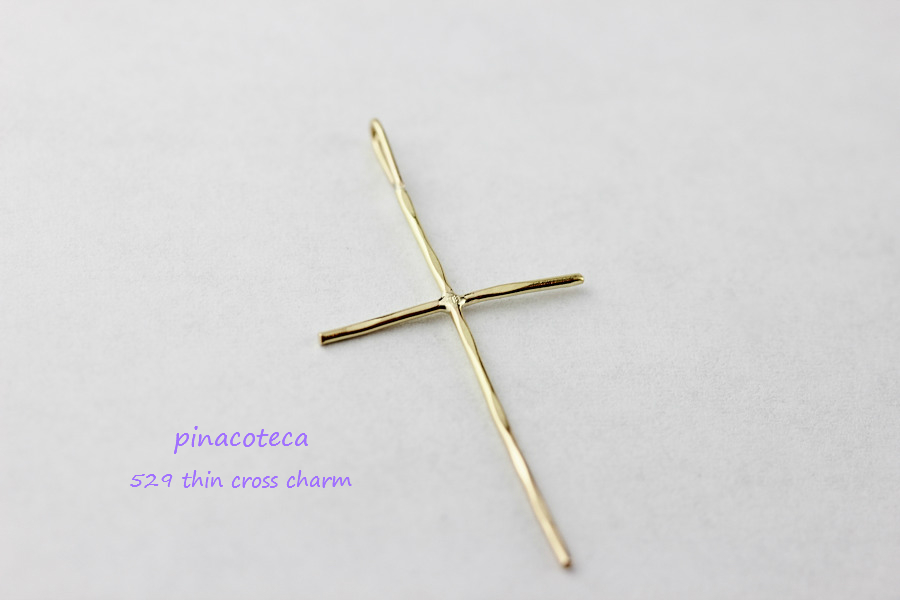 ピナコテーカ 529 シン クロス ハンドメイド チャーム 18金 ペンダントトップ,pinacoteca 529 Thin Cross Handmade Charm K18