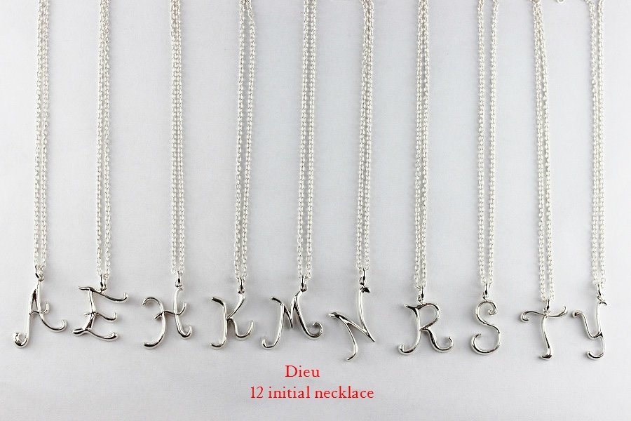 Dieu 12 Initial necklace A E H K M N R S T Y  イニシャル ネックレス デュー