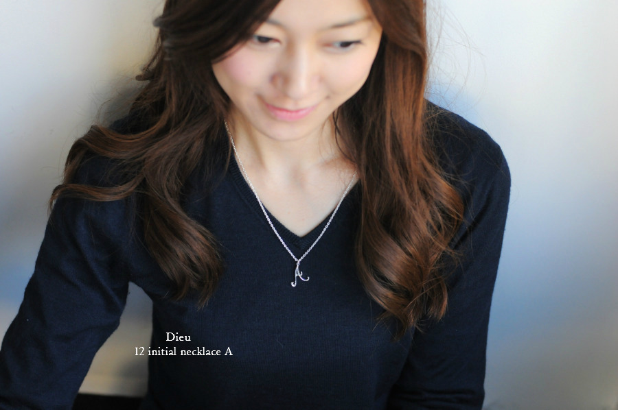 Dieu 12 Initial necklace A E H K M N R S T Y  イニシャル ネックレス デュー