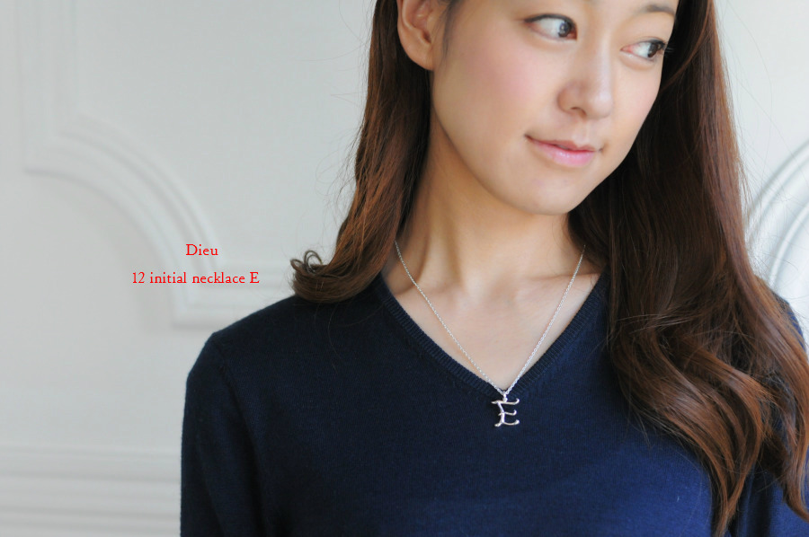 Dieu 12 Initial necklace A E H K M N R S T Y  イニシャル ネックレス デュー