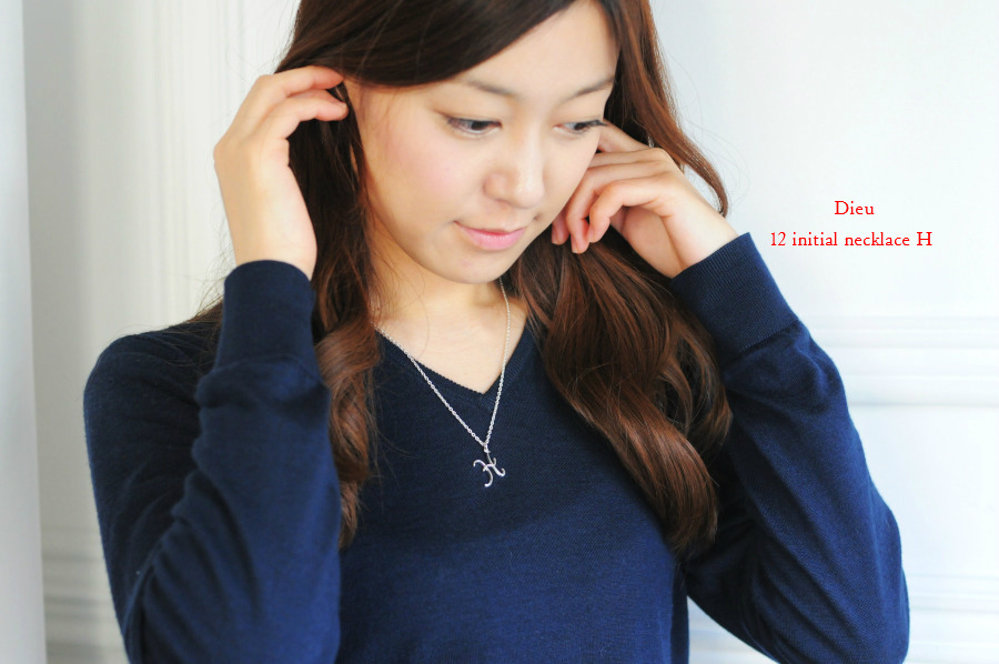 Dieu 12 Initial necklace A E H K M N R S T Y  イニシャル ネックレス デュー
