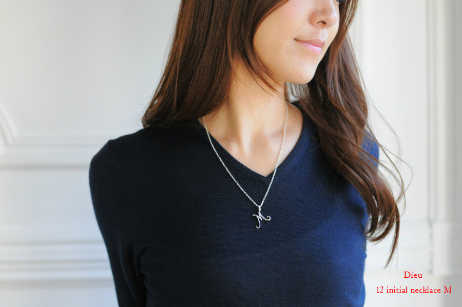 Dieu 12 Initial necklace A E H K M N R S T Y  イニシャル ネックレス デュー