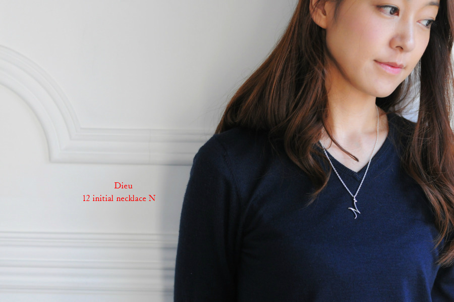 Dieu 12 Initial necklace A E H K M N R S T Y  イニシャル ネックレス デュー