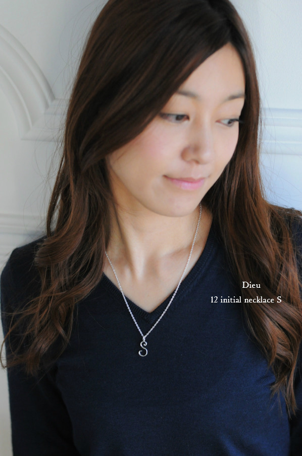 Dieu 12 Initial necklace A E H K M N R S T Y  イニシャル ネックレス デュー