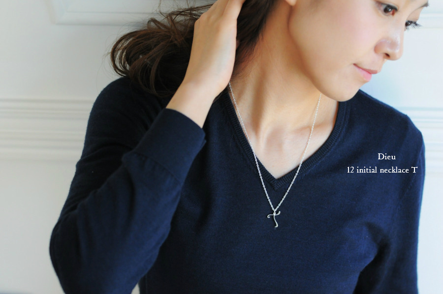 Dieu 12 Initial necklace A E H K M N R S T Y  イニシャル ネックレス デュー