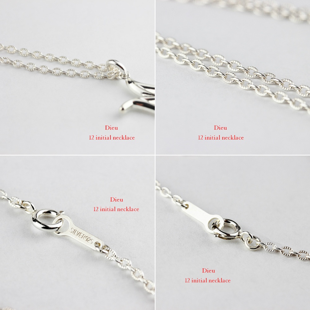 デュー 12 イニシャル ネックレス シルバー925,Dieu Initial Necklace SILVER925