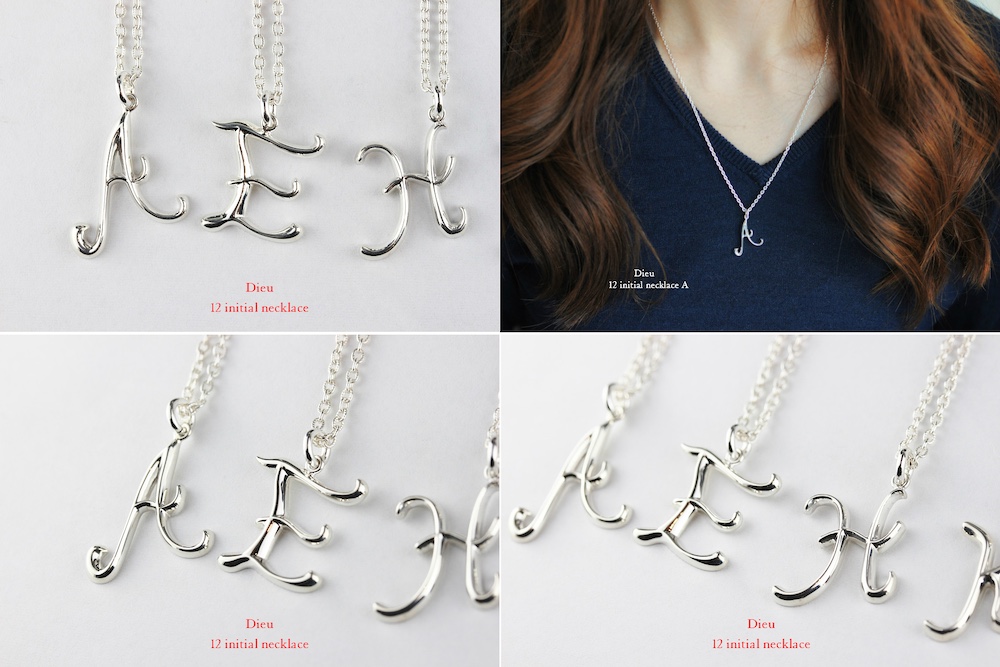 デュー 12 イニシャル ネックレス シルバー925,Dieu Initial Necklace SILVER925