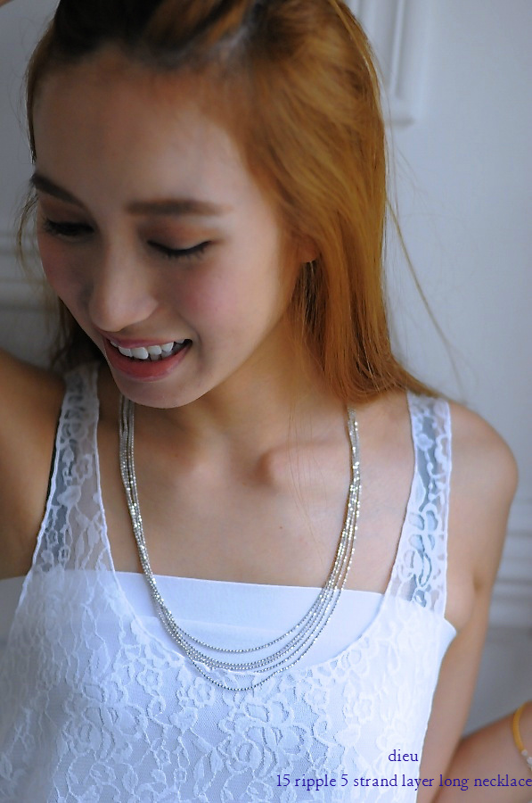 dieu 15 リップル 5連 ボールチェーン ロング ネックレス シルバー925,デュー Ripple 5 Strand Ball Chain Long Necklace SV925