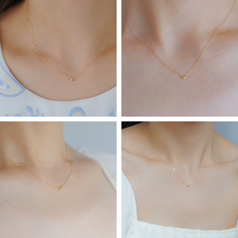 レデッサンドゥデュー 245 マイクロ ハート 華奢ネックレス 18金,les desseins de DIEU Micro Heart Necklace K18