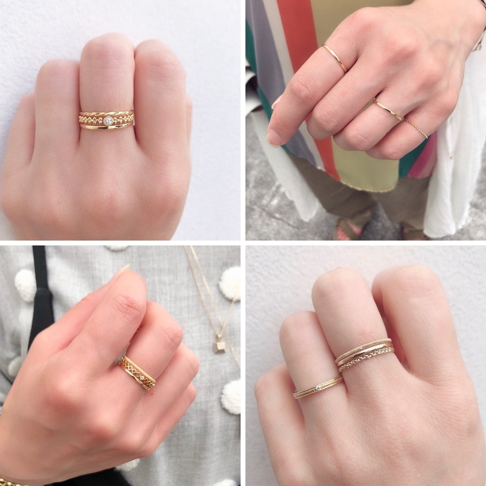 レデッサンドゥデュー 602 グロッシー シンプル ゴールド 華奢リング 18金,les desseins de DIEU Glossy Gold Ring K18