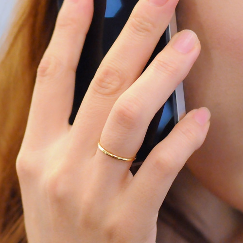 レデッサンドゥデュー 602 グロッシー シンプル ゴールド 華奢リング 18金,les desseins de DIEU Glossy Gold Ring K18