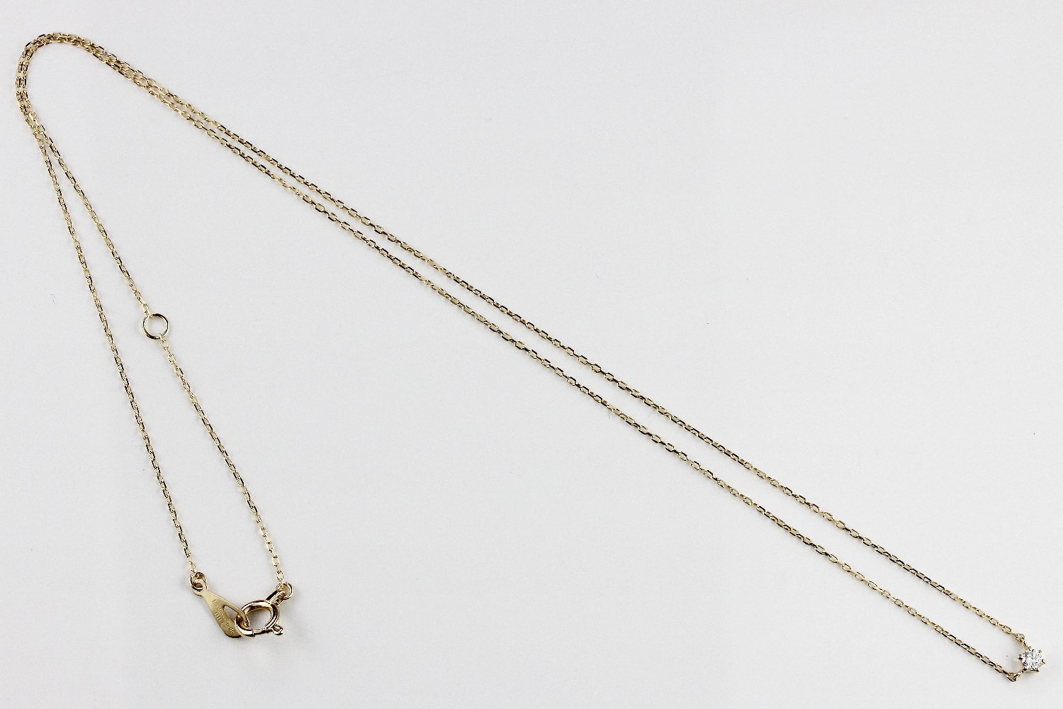 K18WG/YG シェル ダイヤモンド ペンダントネックレス D0.29ct