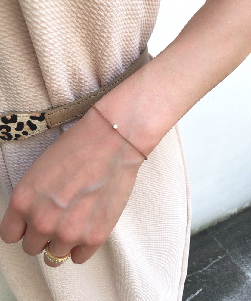 レデッサンドゥデュー 65S ベル 一粒ダイヤモンド サテン コード 紐ブレスレット 18金,Bell Diamond Satin Cord Bracelet K18