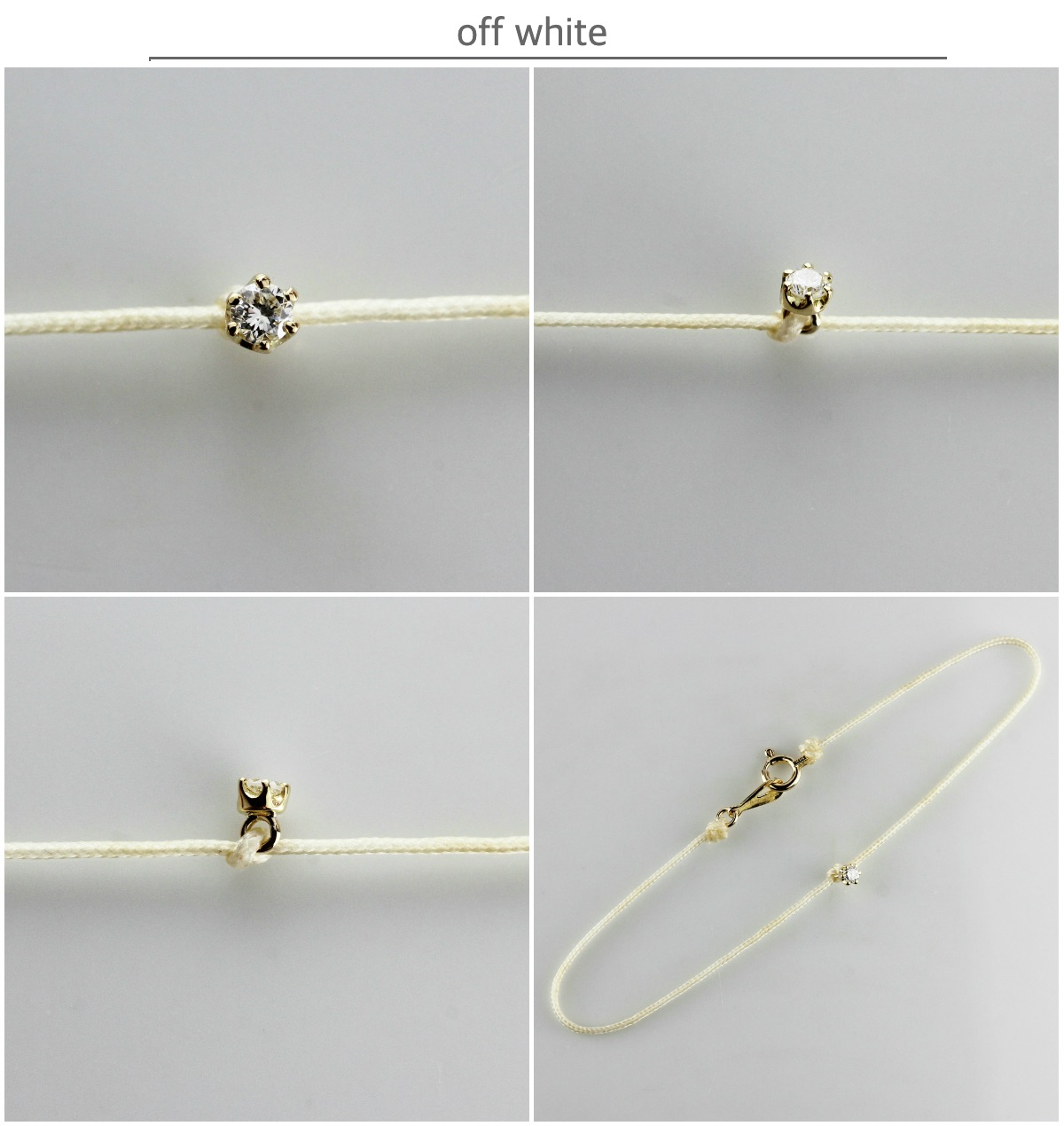 レデッサンドゥデュー 65S ベル 一粒ダイヤモンド サテン コード 紐ブレスレット 18金,Bell Diamond Satin Cord Bracelet K18