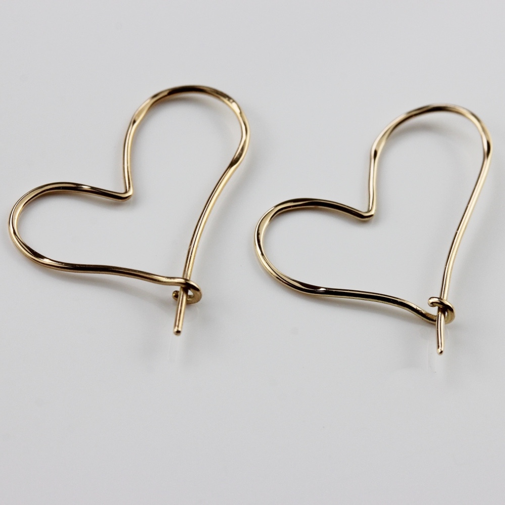 レデッサンドゥデュー 796 ハート フープピアス 18金,les desseins de DIEU Solid Gold Heart Hoop Earrings K18