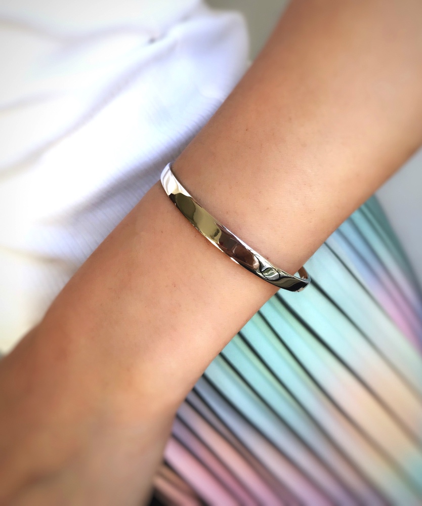 les desseins de DIEU 967 Glossy Silver Gradation Bangle Silver925(レ デッサン ドゥ  デュー グロッシー シルバー グラデーション バングル)