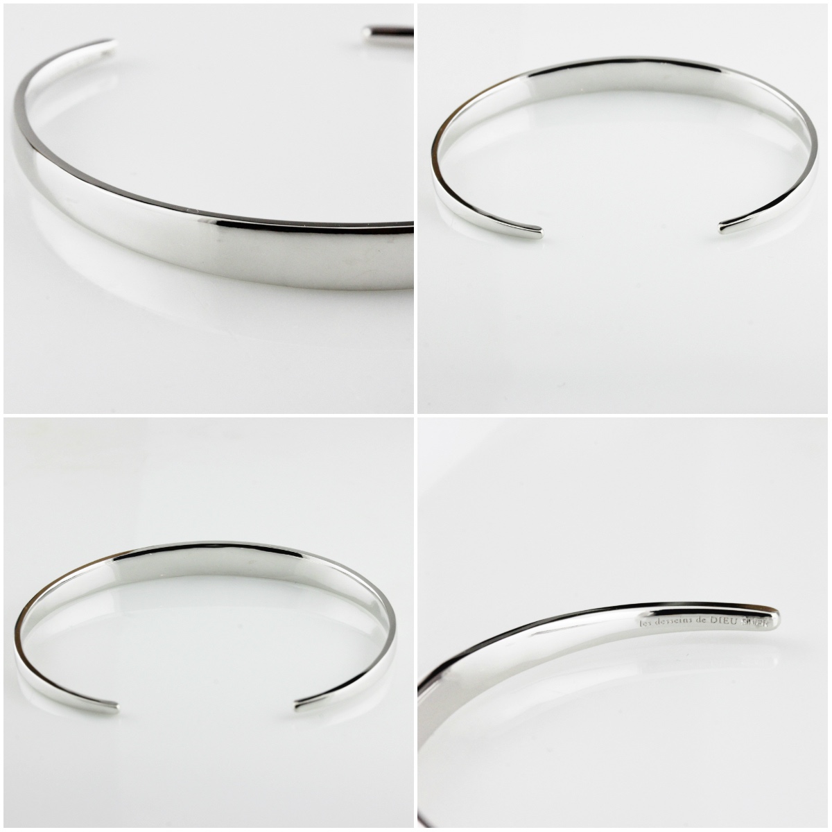 レ デッサン ドゥ デュー 967 グロッシー シルバー グラデーション バングル シルバー925,les desseins de DIEU Silver Bangle