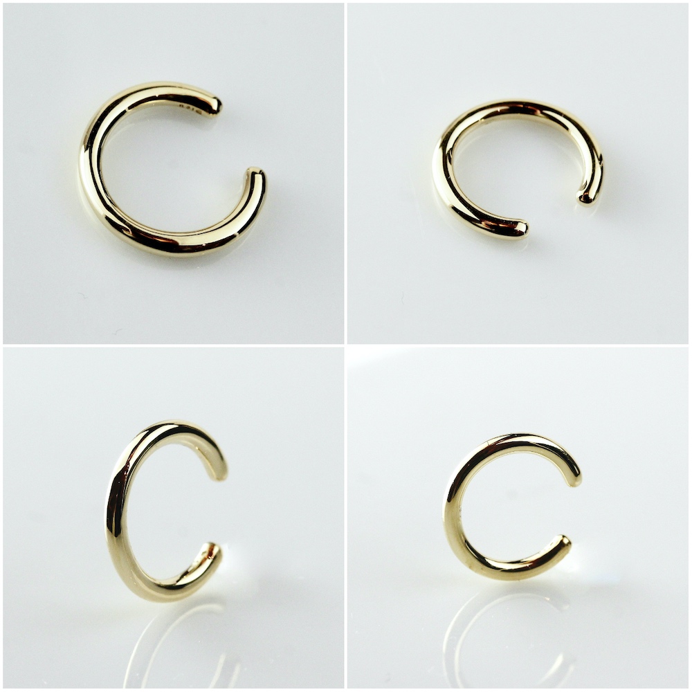 レデッサンドゥデュー 973 グロッシー ゴールド シンプル イヤーカフ 18金,les desseins de DIEU Glossy Gold Simple Ear Cuff K18