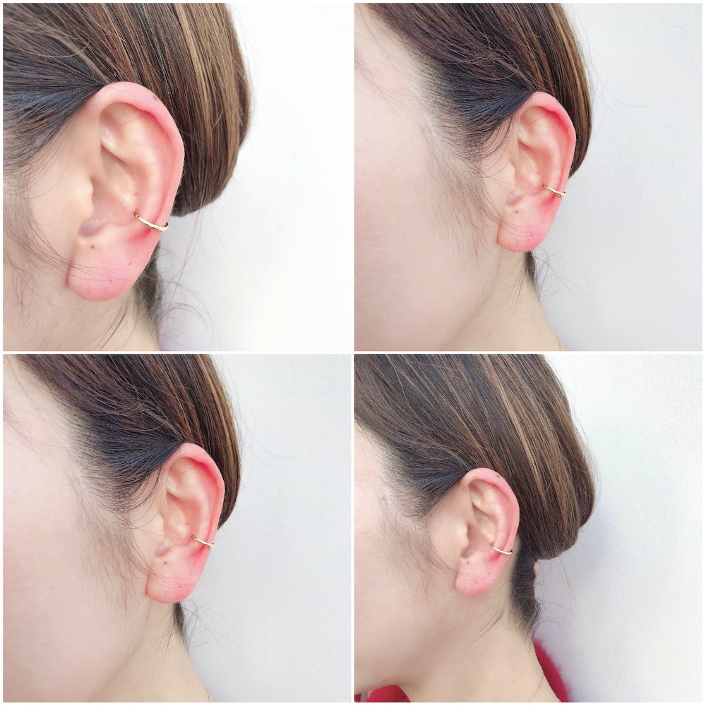 レデッサンドゥデュー 973 グロッシー ゴールド シンプル イヤーカフ 18金,les desseins de DIEU Glossy Gold Simple Ear Cuff K18