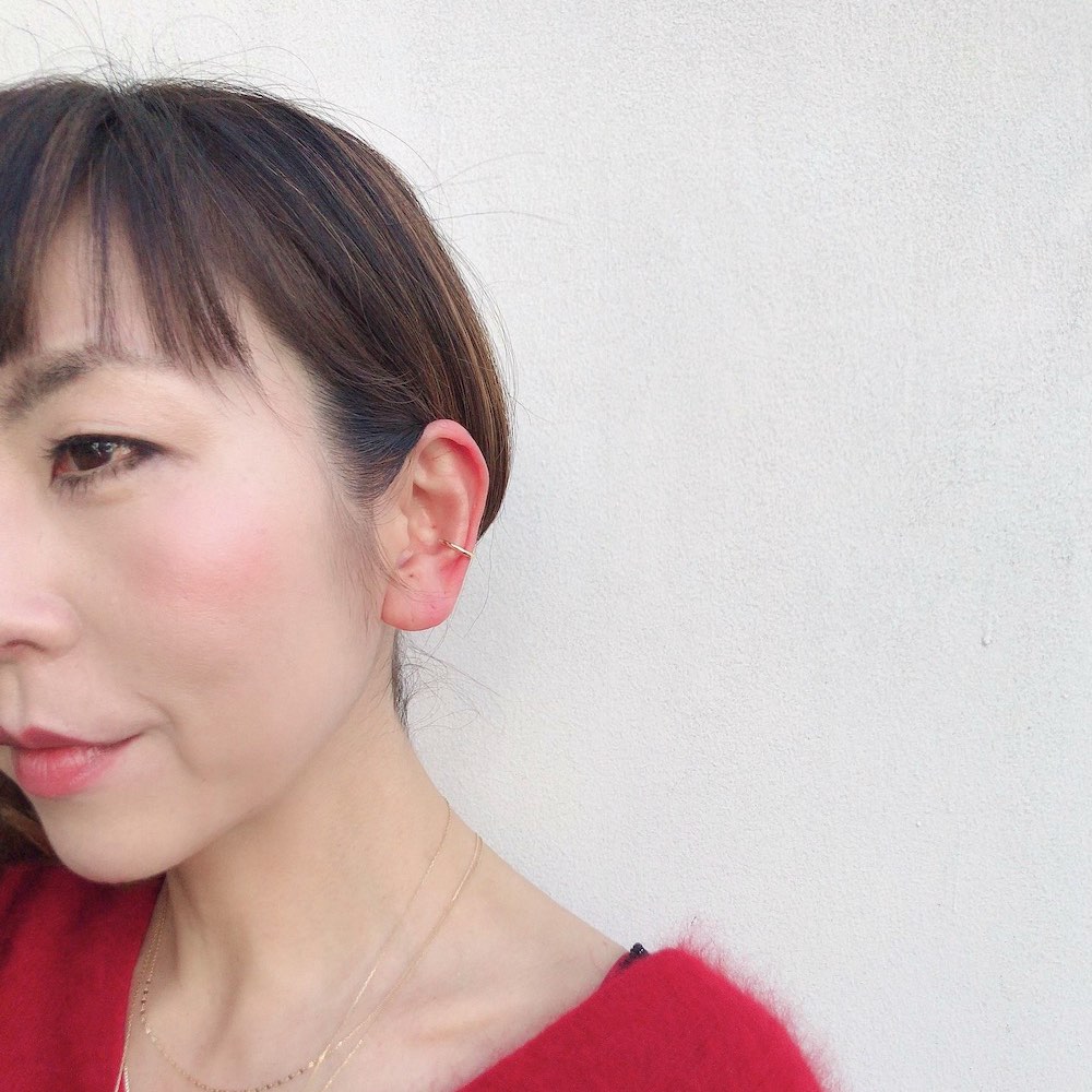 レデッサンドゥデュー 973 グロッシー ゴールド シンプル イヤーカフ 18金,les desseins de DIEU Glossy Gold Simple Ear Cuff K18