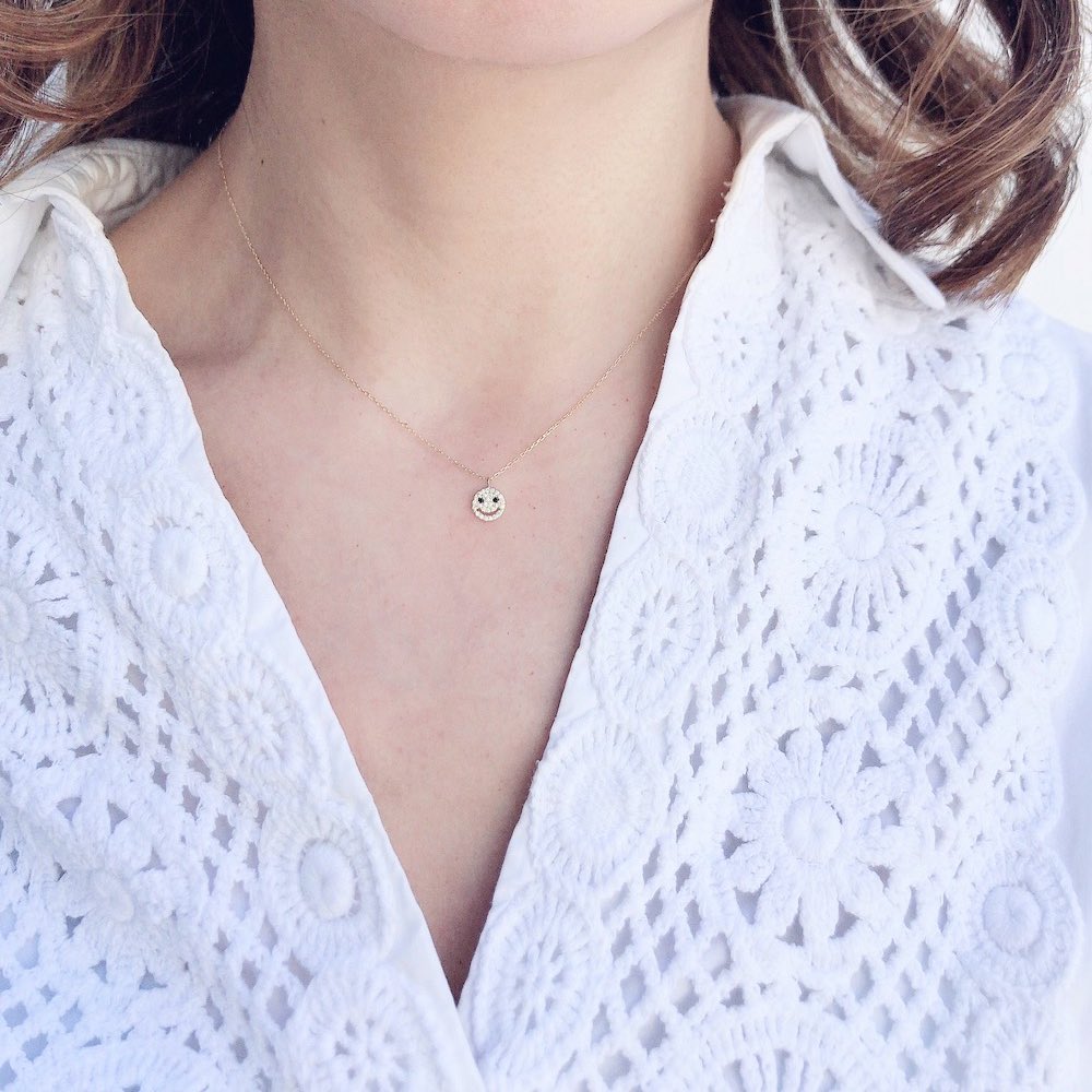 レデッサンドゥデュー 975 スモール スマイル ダイヤモンド ネックレス 18金,les desseins de DIEU Smile Diamond Necklace K18