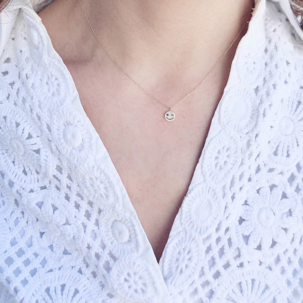 レデッサンドゥデュー 975 スモール スマイル ダイヤモンド ネックレス 18金,les desseins de DIEU Smile Diamond Necklace K18