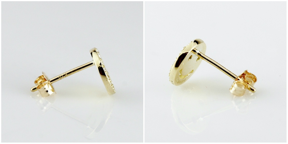 レデッサンドゥデュー 976 スモール スマイル ダイヤモンド ピアス 18金,les desseins de DIEU Smile Diamond Stud Earrings K18